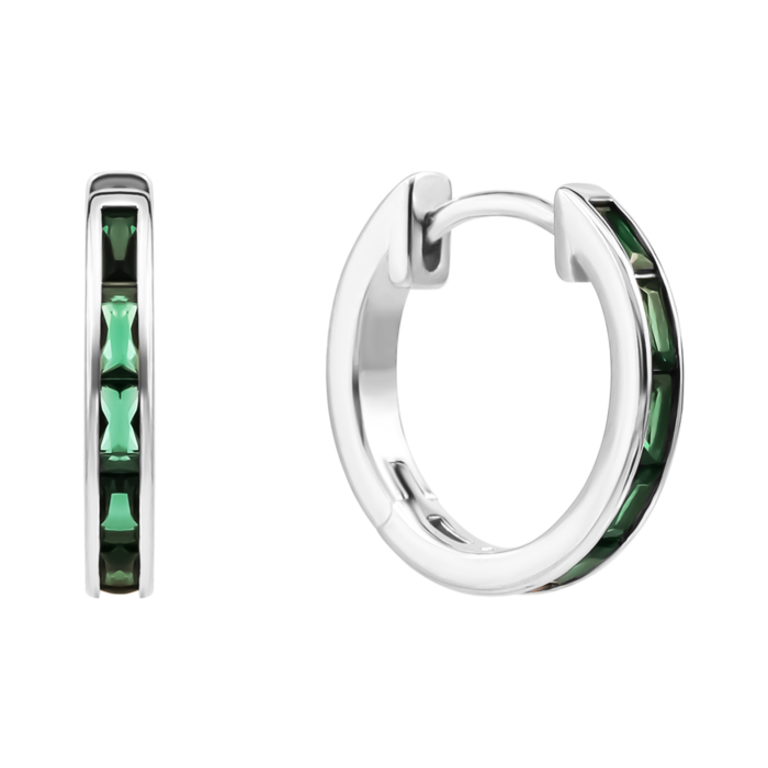 Серебряные серьги-конго с фианитами. Артикул UG5SZDE13803