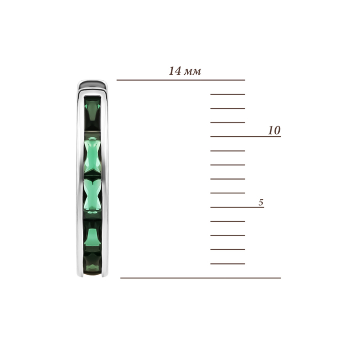 Серебряные серьги-конго с фианитами. Артикул UG5SZDE13803