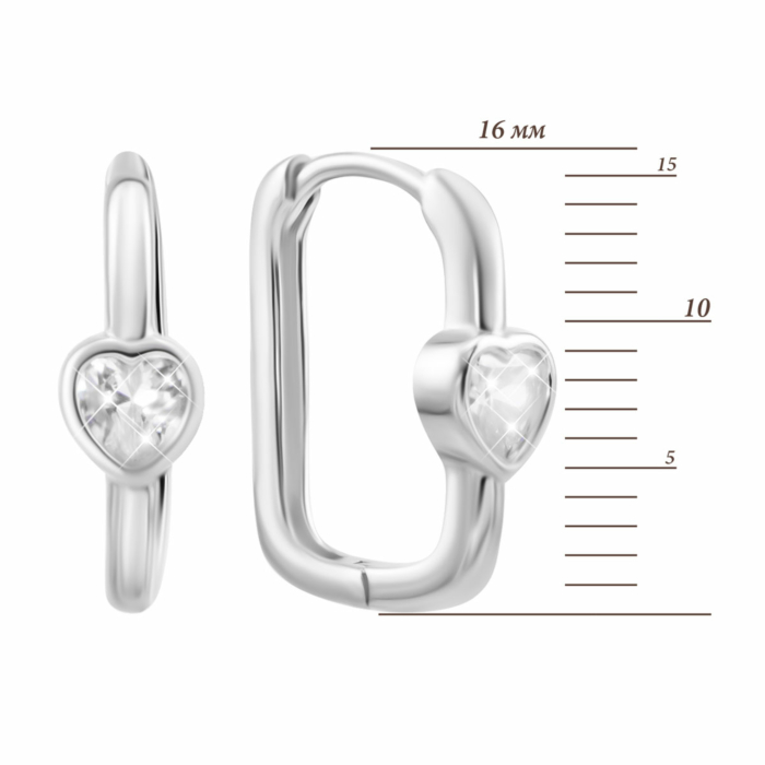 Срібні сережки-конго з фіанітами. Артикул UG5SZDE13838