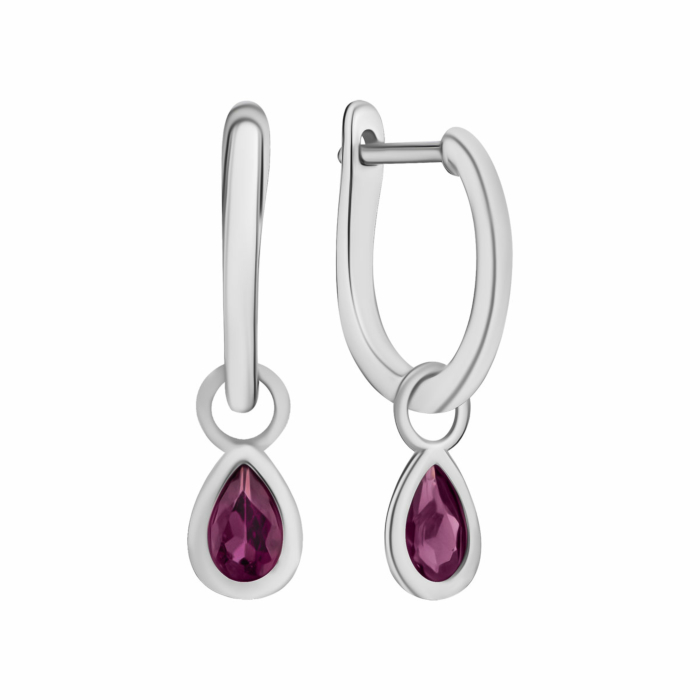 Срібні сережки-підвіски з рожевим кварцом. Артикул UG5SZDE16196 кв.р.