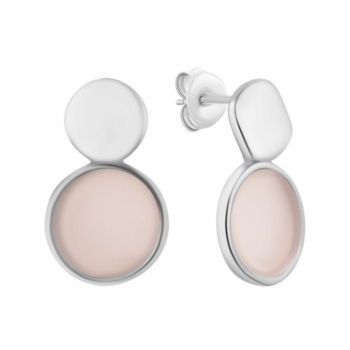 Срібні сережки-пусети з перламутром. Артикул UG5SZDE16399