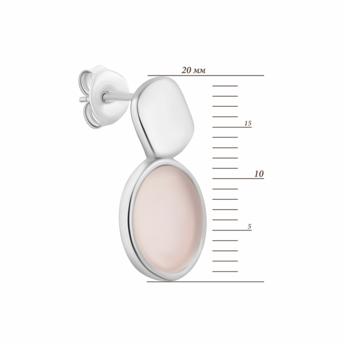 Срібні сережки-пусети з перламутром. Артикул UG5SZDE16399