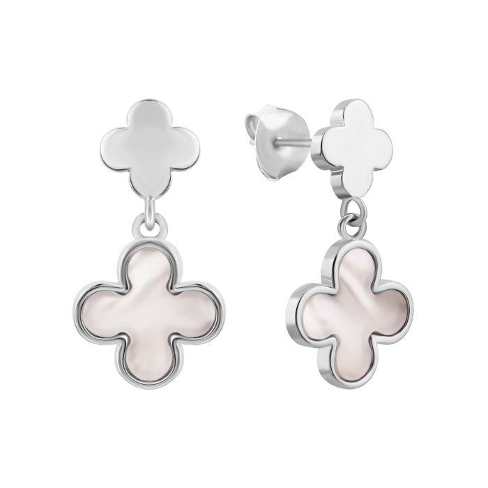 Срібні сережки-підвіски з перламутром. Артикул UG5SZDE16436 с