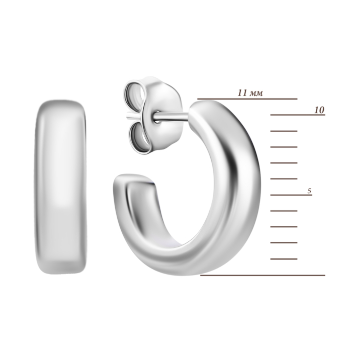 Срібні сережки-конго. Артикул UG5SZDE19349