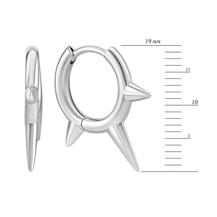 Срібні сережки-конго. Артикул UG5SZDE20093