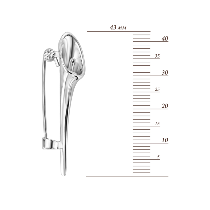 Серебряная брошь-булавка Цветок. Артикул UG5SZDX00329