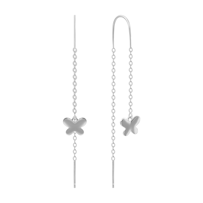 Срібні сережки-протяжки Метелики. Артикул UG5SZE054