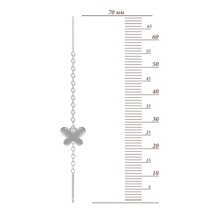 Срібні сережки-протяжки Метелики. Артикул UG5SZE054