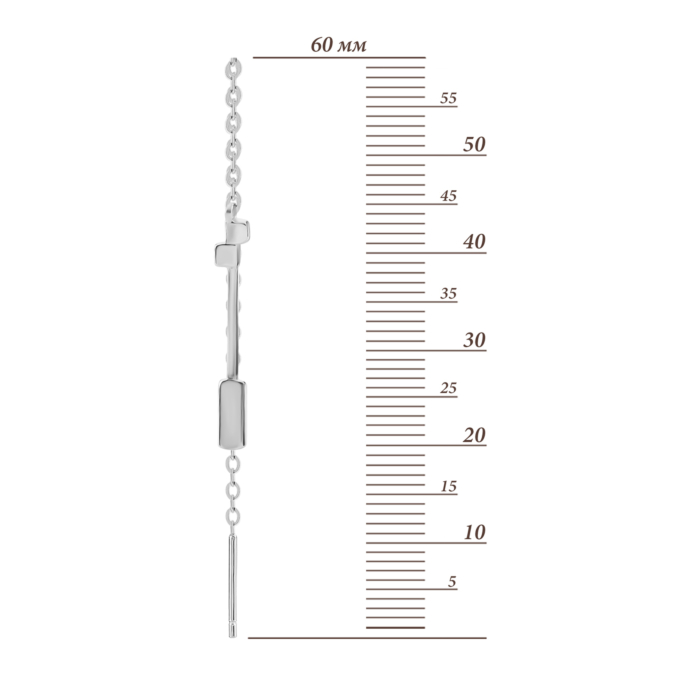 Срібні сережки-протяжки. Артикул UG5SZE234
