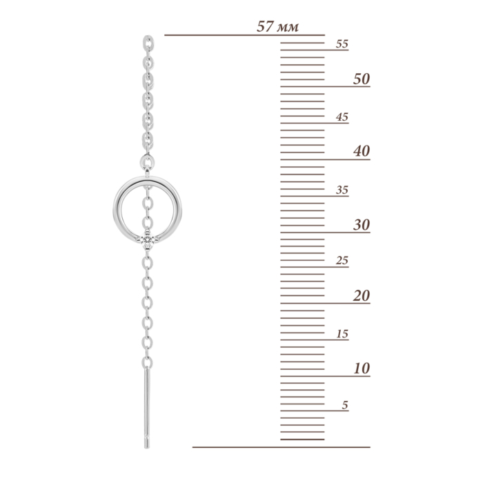Серебряные серьги-протяжки c фианитами. Артикул UG5SZE244
