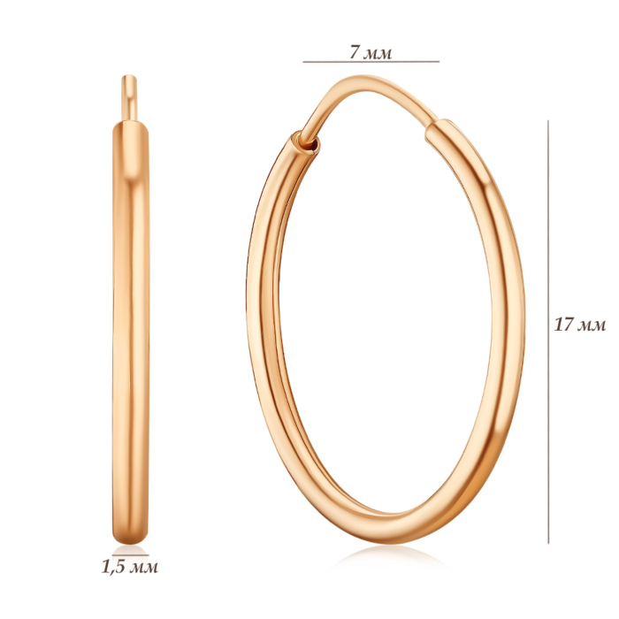 Золоті сережки-конго Р-EY02079-E/01