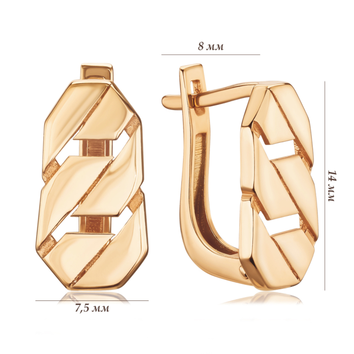 Золоті сережки без вставки P-EY03008-E/01