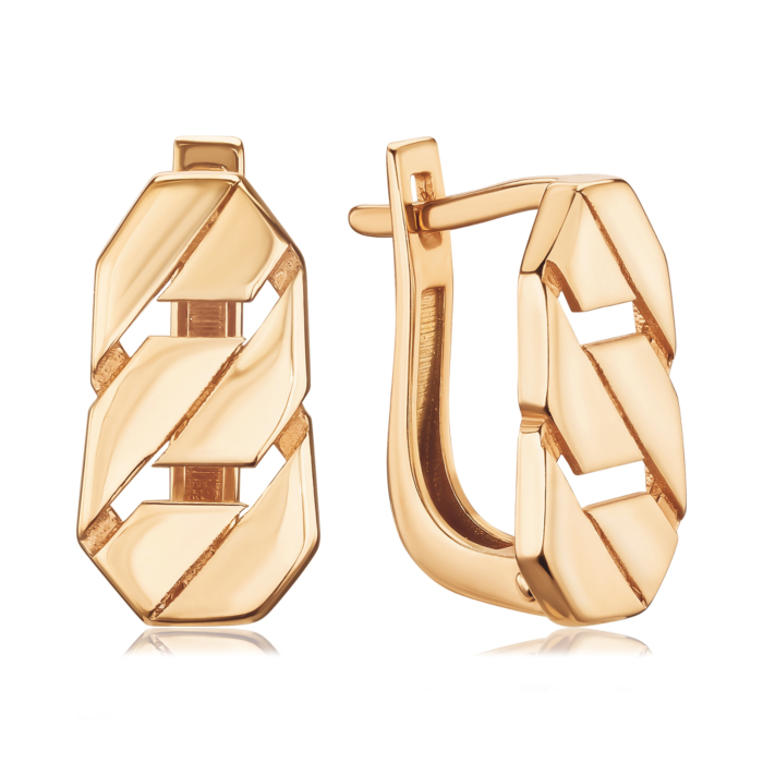 Золоті сережки без вставки P-EY03008-E/01