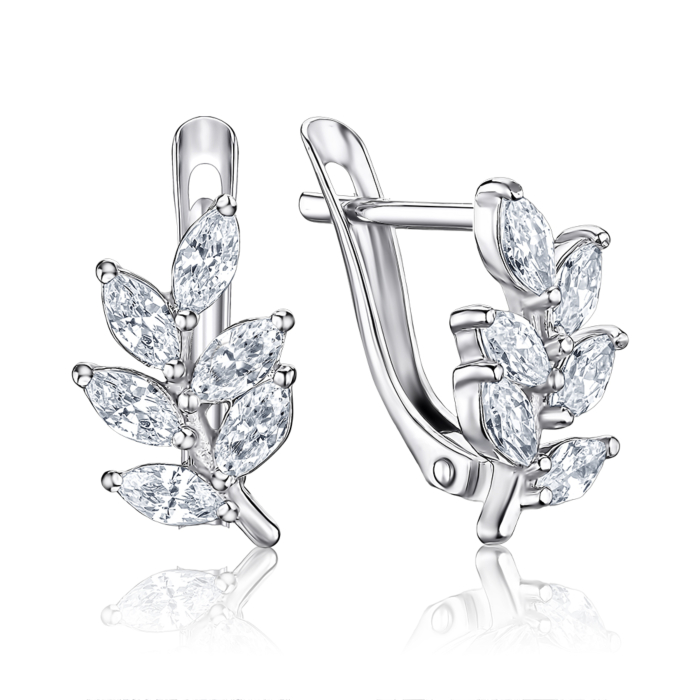 Серебряные серьги с фианитами 41000/12/1/1236