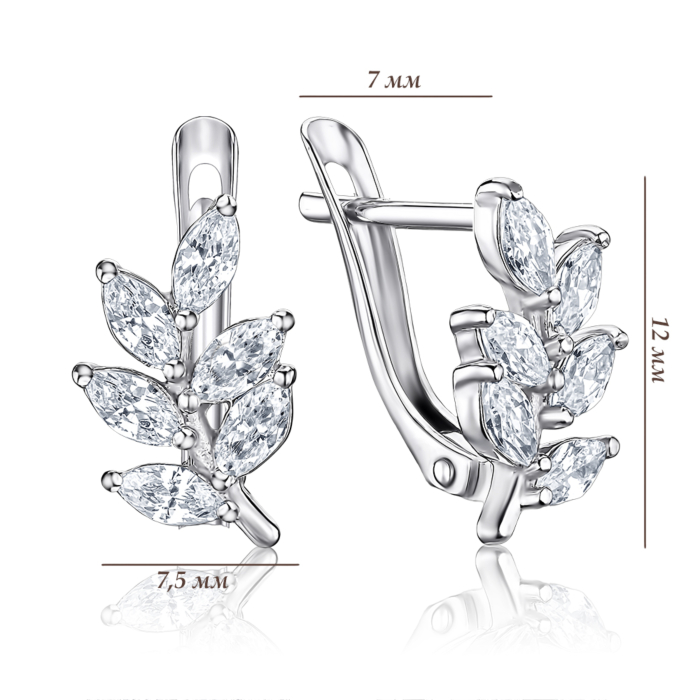 Серебряные серьги с фианитами 41000/12/1/1236