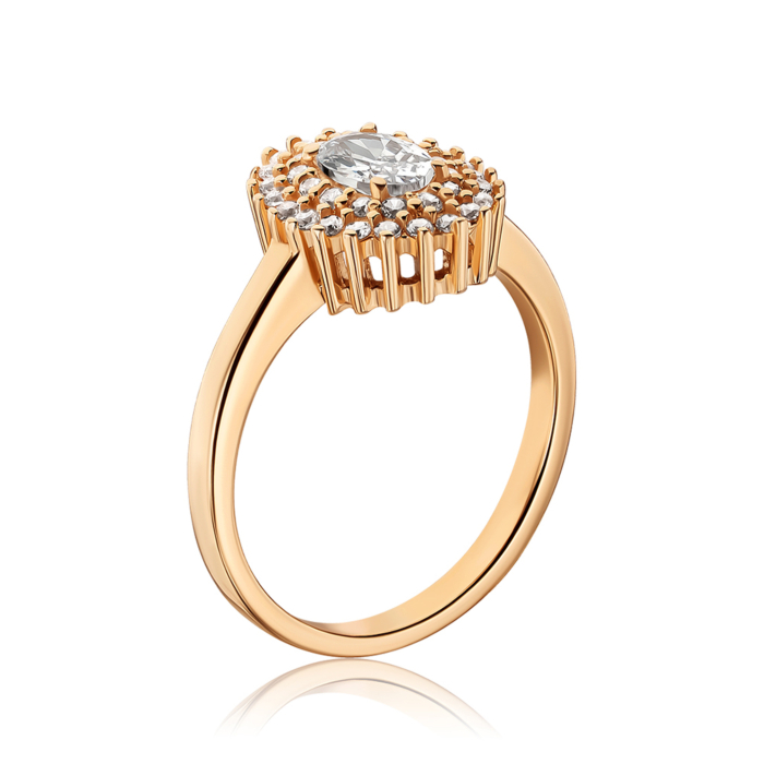 Золотое кольцо с фианитами К00083