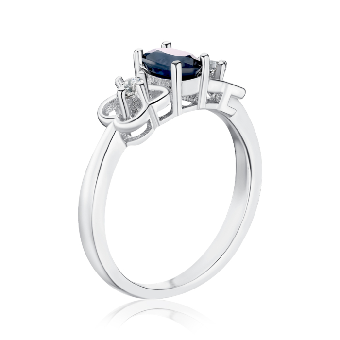 Серебряное кольцо с сапфиром. Артикул Тд0009-R/12/8378