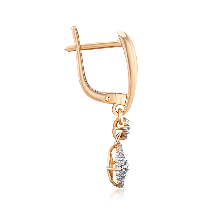 Золоті сережки з діамантами. Артикул 520100/01/1/10455