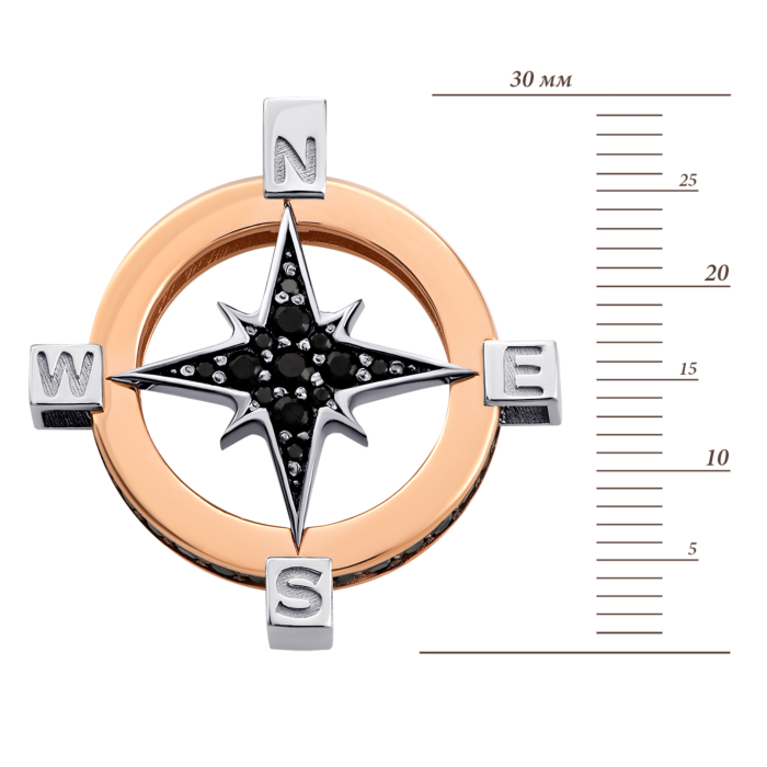 Золота підвіска з фіанітами. Артикул UG5П001ч