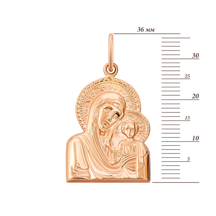 Золота підвіска-ікона Божої Матері. Артикул UG5и002