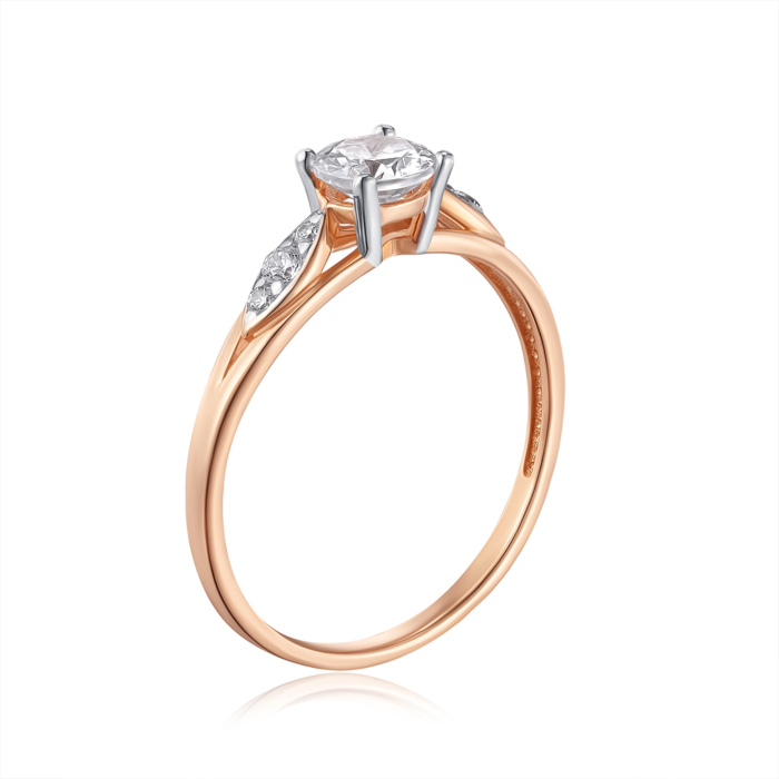 Золота каблучка з фіанітами. Артикул 13400/01/1/2112