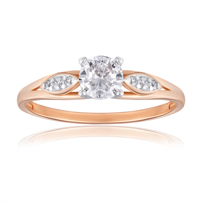 Золотое кольцо с фианитами. Артикул 13400/01/1/2112