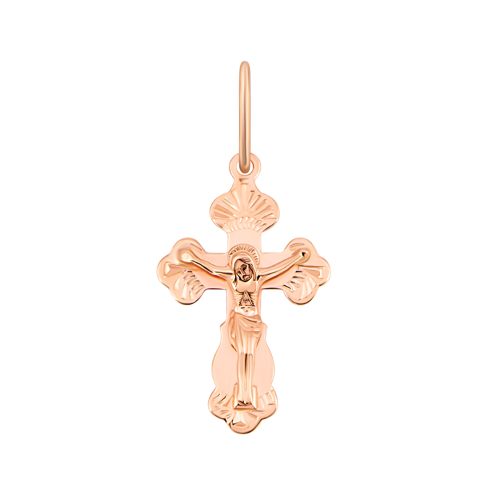 Золотой крестик. Распятие Христа. Артикул UG5к004
