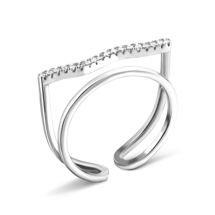 Серебряное кольцо с фианитами. Артикул UG5A00847