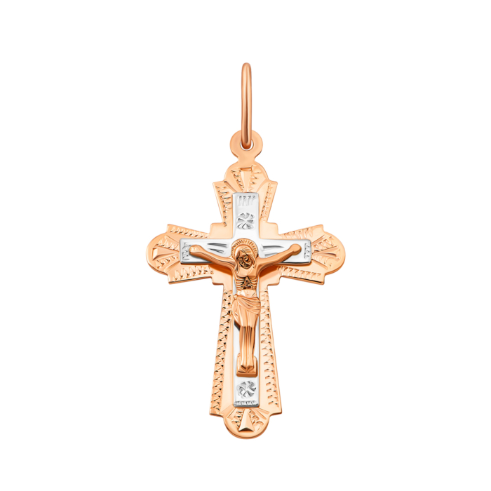 Золотий хрестик. Розп'яття Христове. Артикул UG5к011