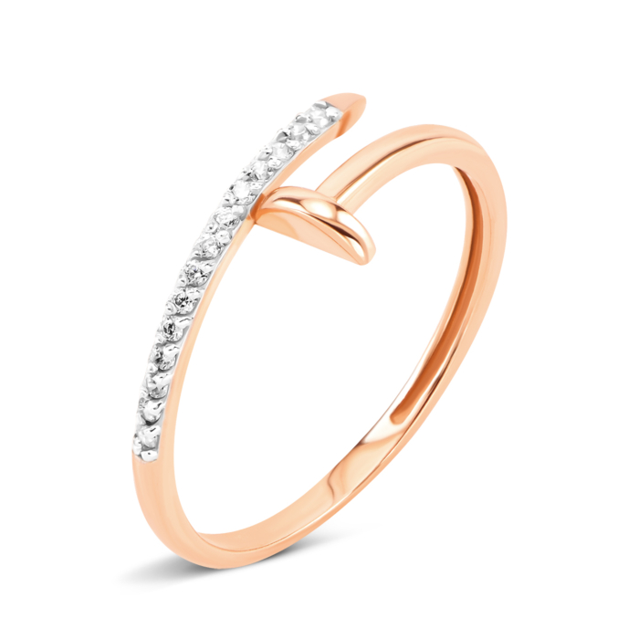 Золотое кольцо с фианитами. Артикул UG5КД 021