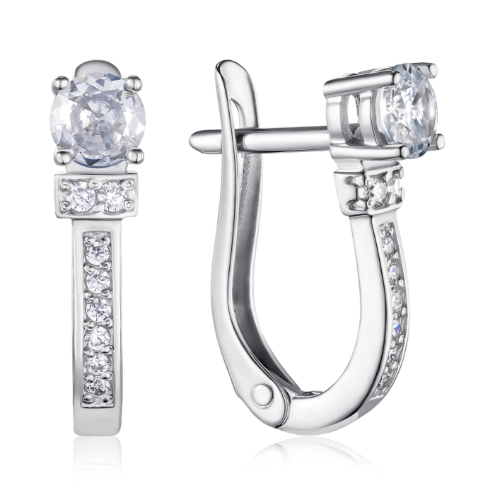 Золоті сережки з фіанітами. Артикул 21420/б