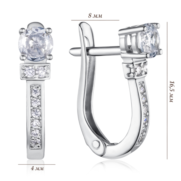 Золоті сережки з фіанітами. Артикул 21420/б