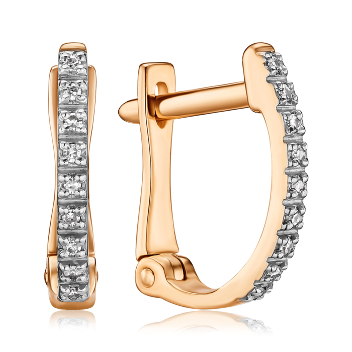 Золоті сережки з діамантами. Артикул 53720/01/1/8007