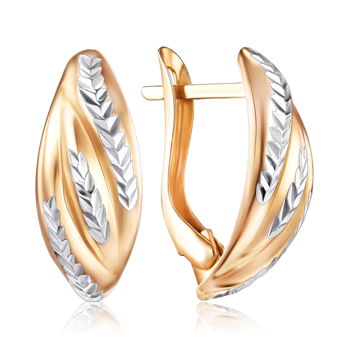 Золотые серьги без вставки. Артикул 02920/э