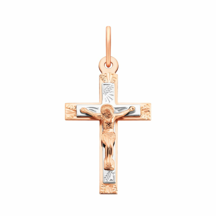 Золотой крестик. Распятие Христа. Артикул UG5к030
