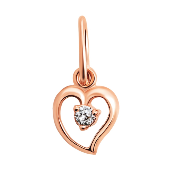 Золотая подвеска Сердце с фианитом. Артикул UG5П0318