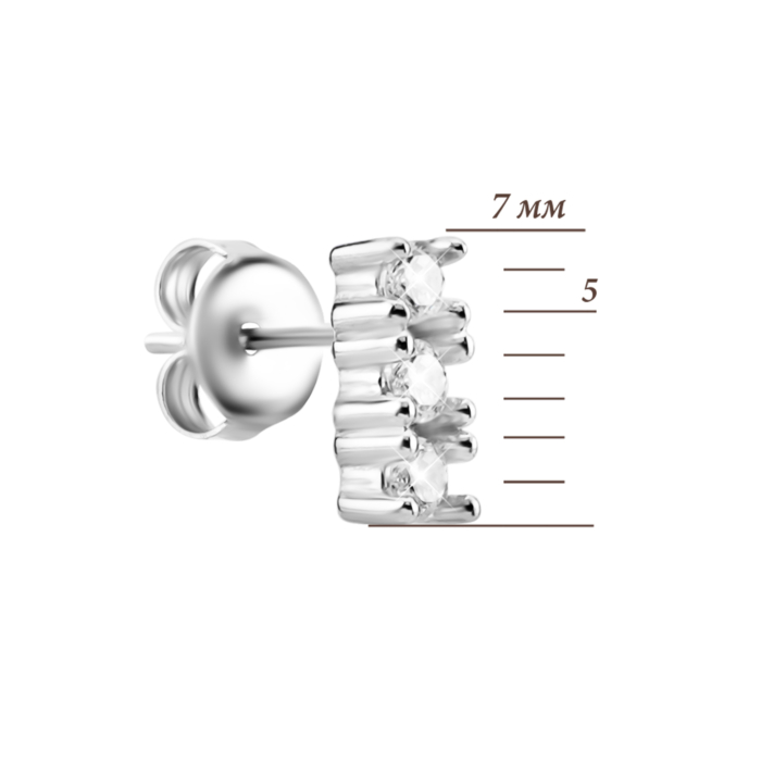 Срібні пусети з фіанітами. Артикул UG5AE03225