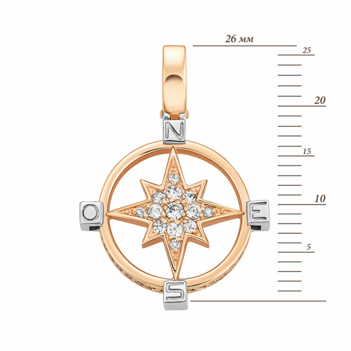 Золота підвіска з фіанітами. Артикул UG5П0329