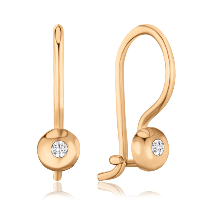 Золотые серьги с фианитом С0335