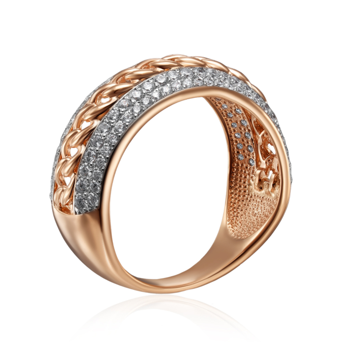 Золотое кольцо с фианитами. Артикул 18330/01/1/36