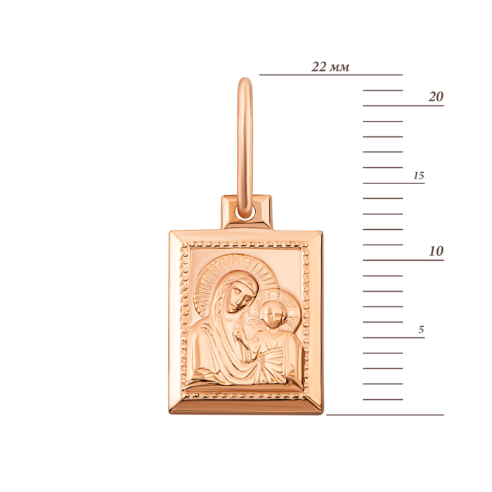 Золота підвіска-ікона Божої Матері. Артикул UG5и034