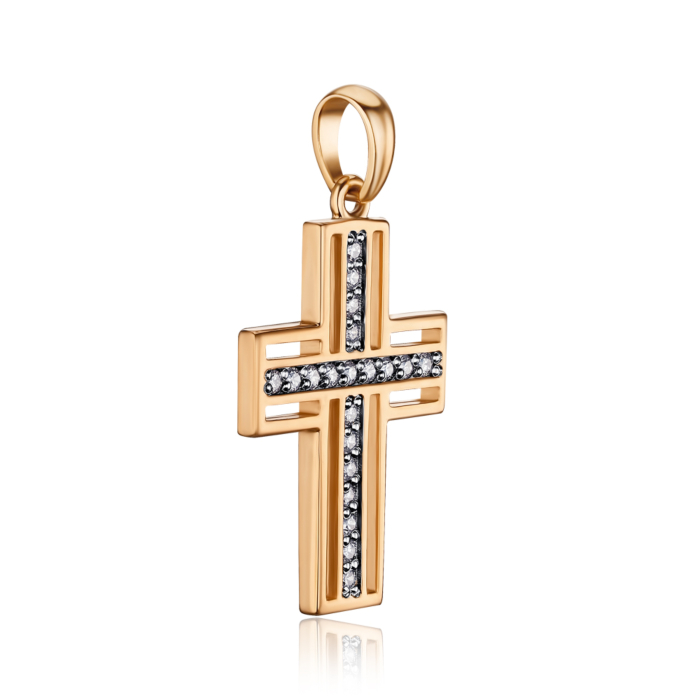 Золотий хрестик з діамантами 809040/01/1/8582