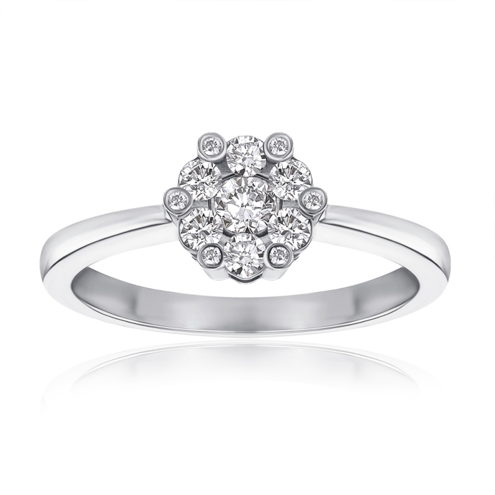 Золота каблучка з діамантами. Артикул 53440/02/1/9522