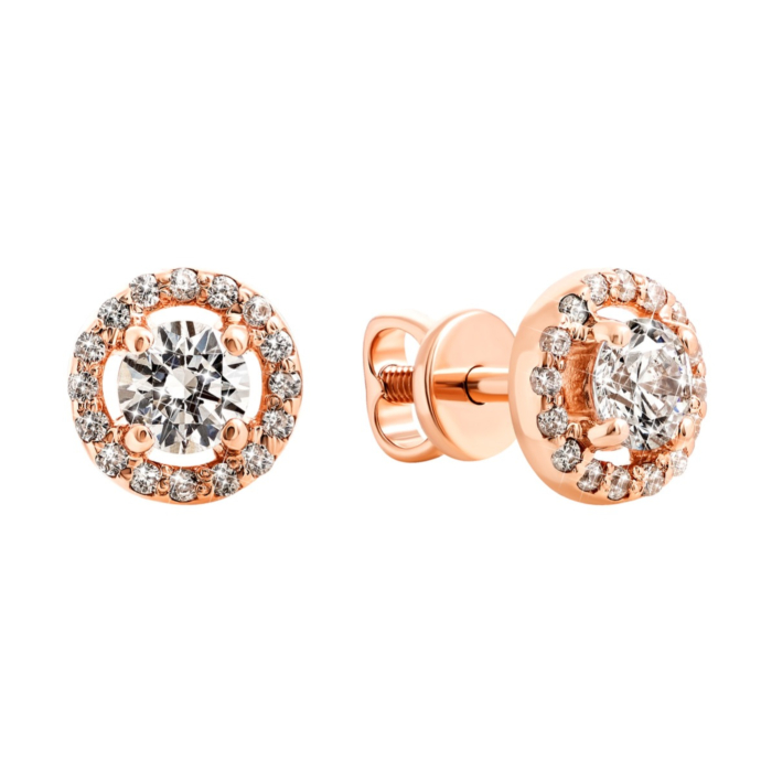 Золотые пуссеты с фианитами. Артикул UG5С0444G