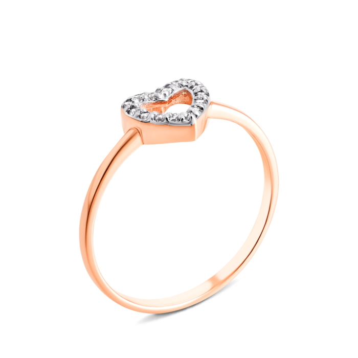 Золотое кольцо Сердце. Артикул UG5КД0516