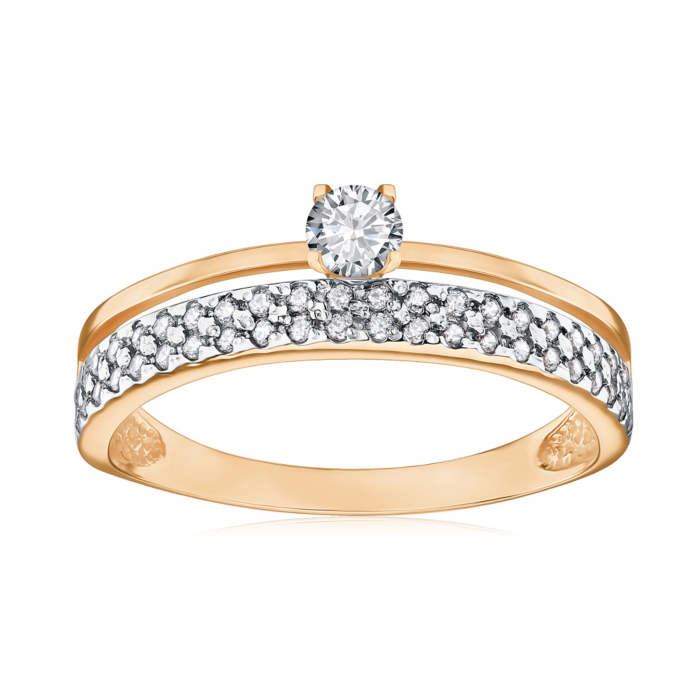 Золотое кольцо с фианитами КД0548