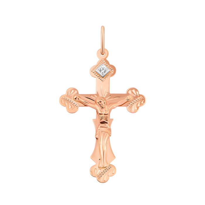 Золотий хрестик. Розп'яття Христове. Артикул UG5к054