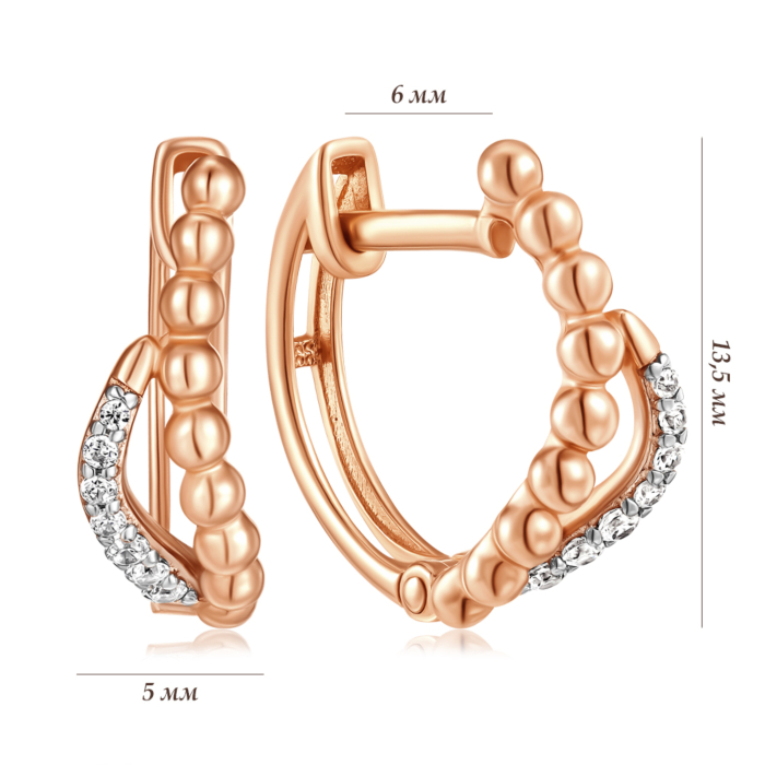 Золоті сережки з фіанітом. Артикул 22950/01/1/601