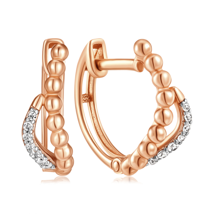 Золоті сережки з фіанітом. Артикул 22950/01/1/601