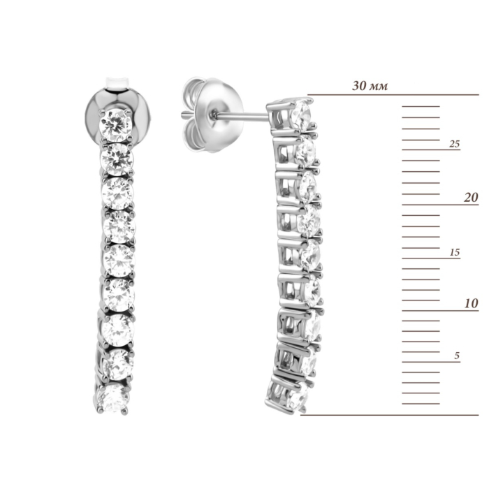 Серебряные серьги с фианитами. Артикул UG5B06090